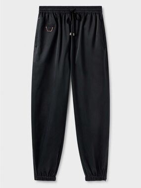 Silk Laundry Silk Track Pants Black Medium